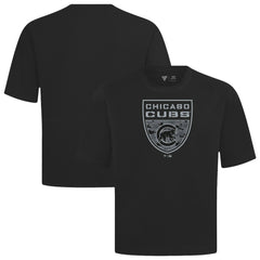 Chicago Cubs Levelwear Oversized Luxe Signature Knit Buckler T-Shirt - Black