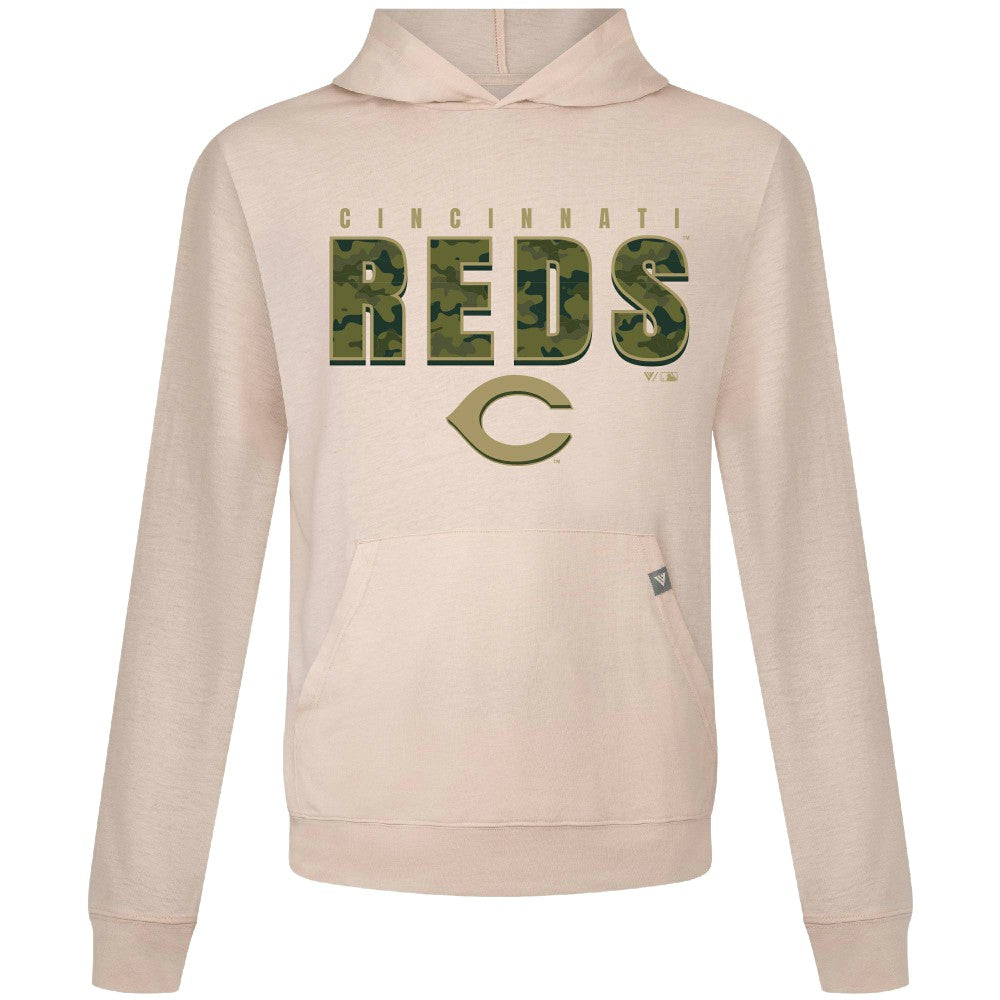 Cincinnati Reds Levelwear Relay Protect Pullover Hoodie - Khaki