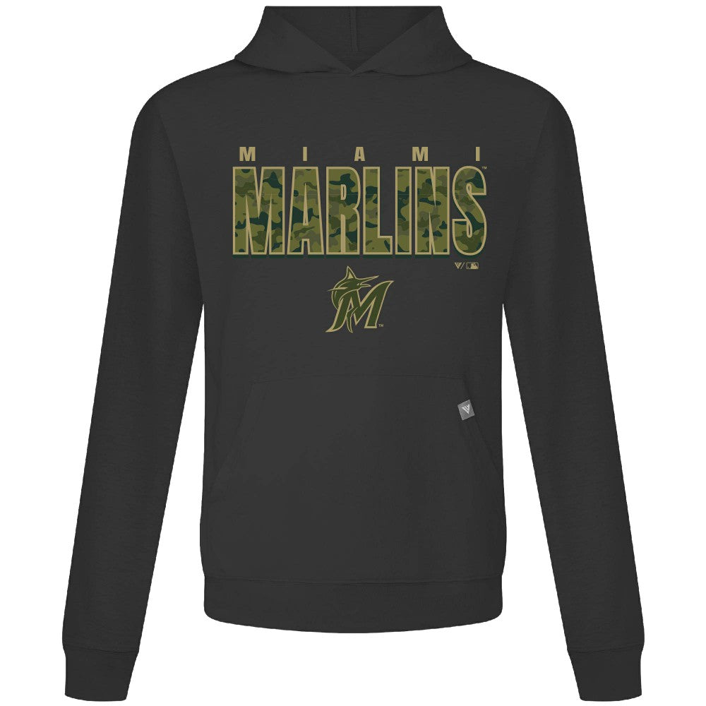 Miami Marlins Levelwear Relay Protect Pullover Hoodie - Black