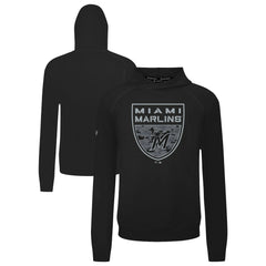 Miami Marlins Levelwear Mandate Buckler Tri-Blend Pullover Hoodie - Black