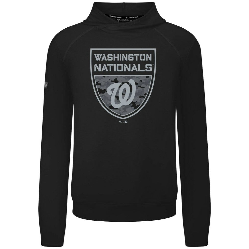 Washington Nationals Levelwear Mandate Buckler Tri-Blend Pullover Hoodie - Black
