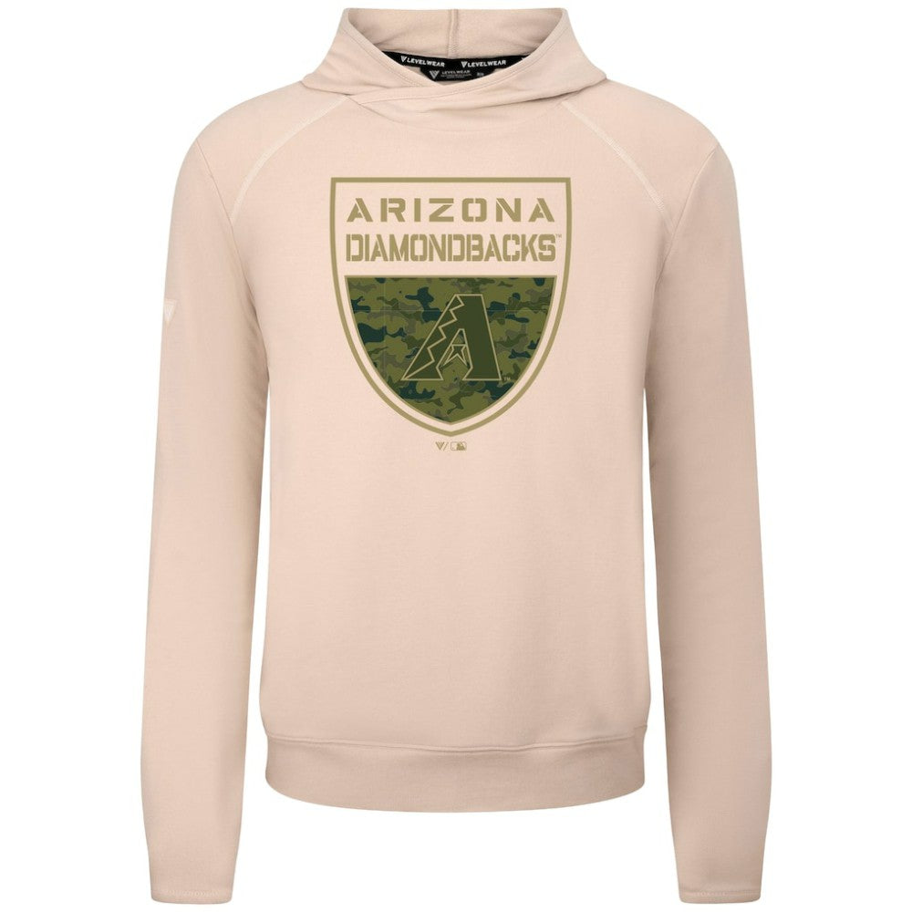 Arizona Diamondbacks Levelwear Mandate Buckler Tri-Blend Pullover Hoodie - Khaki
