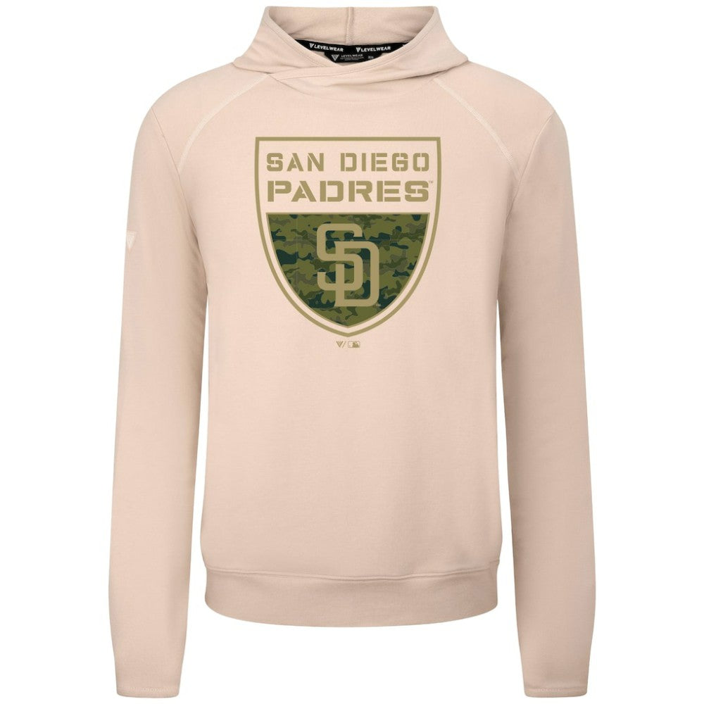 San Diego Padres Levelwear Mandate Buckler Tri-Blend Pullover Hoodie - Khaki