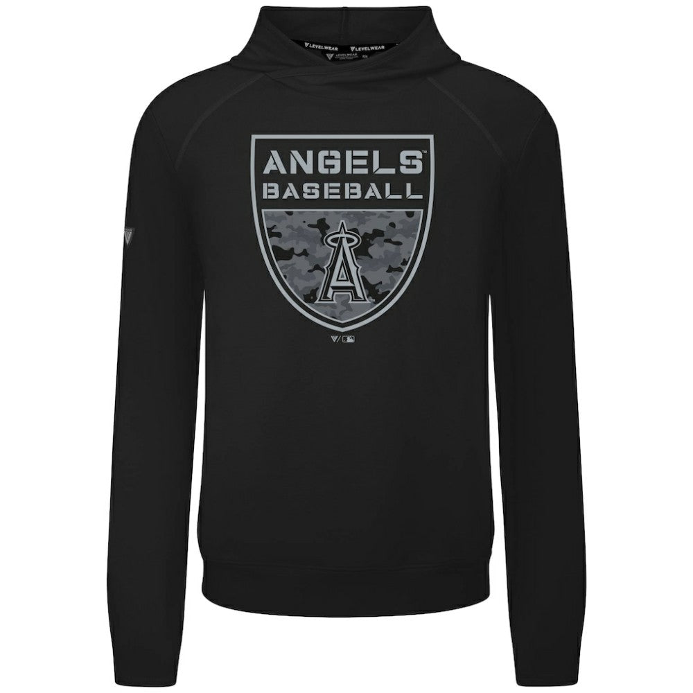 Los Angeles Angels Levelwear Mandate Buckler Tri-Blend Pullover Hoodie - Black