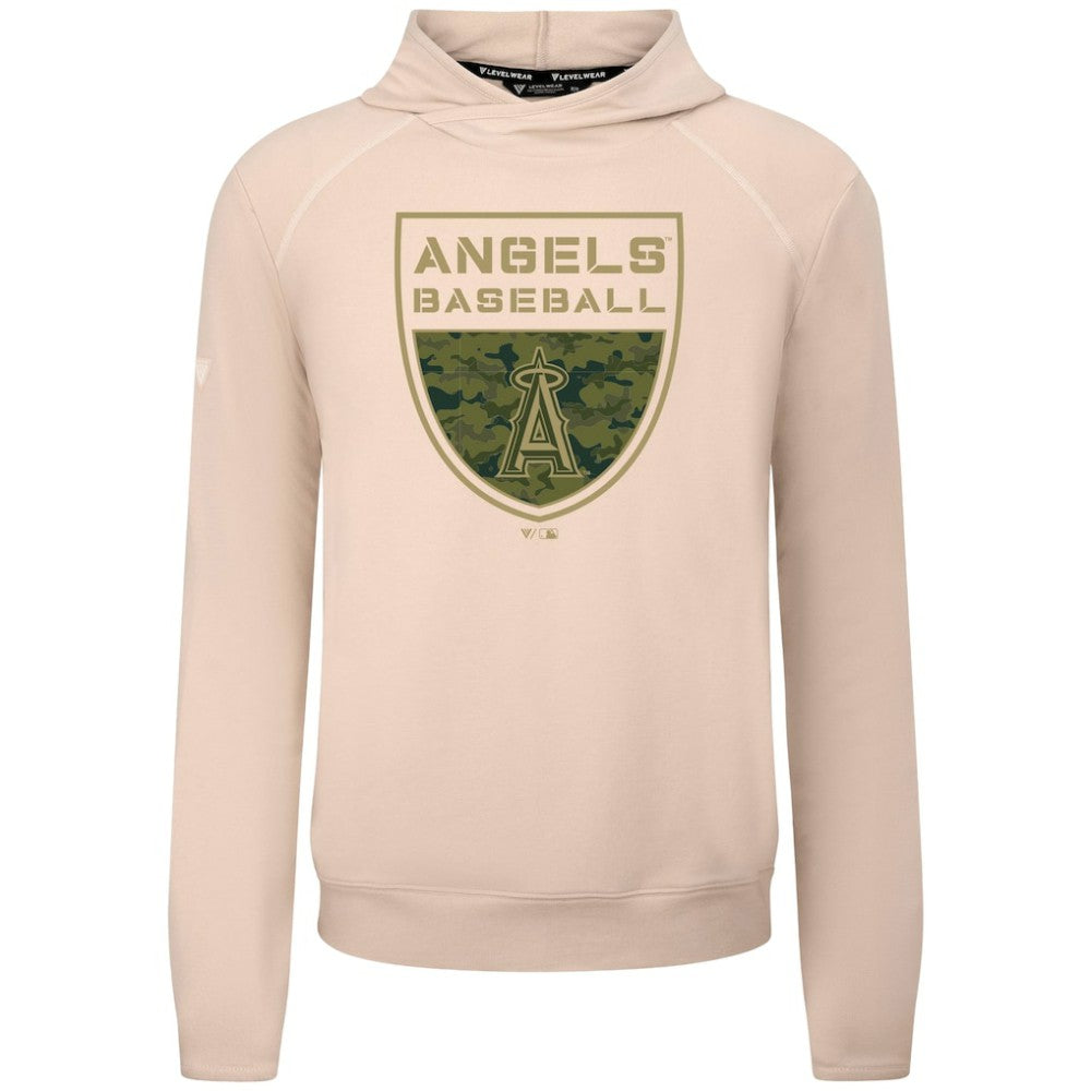 Los Angeles Angels Levelwear Mandate Buckler Tri-Blend Pullover Hoodie - Khaki
