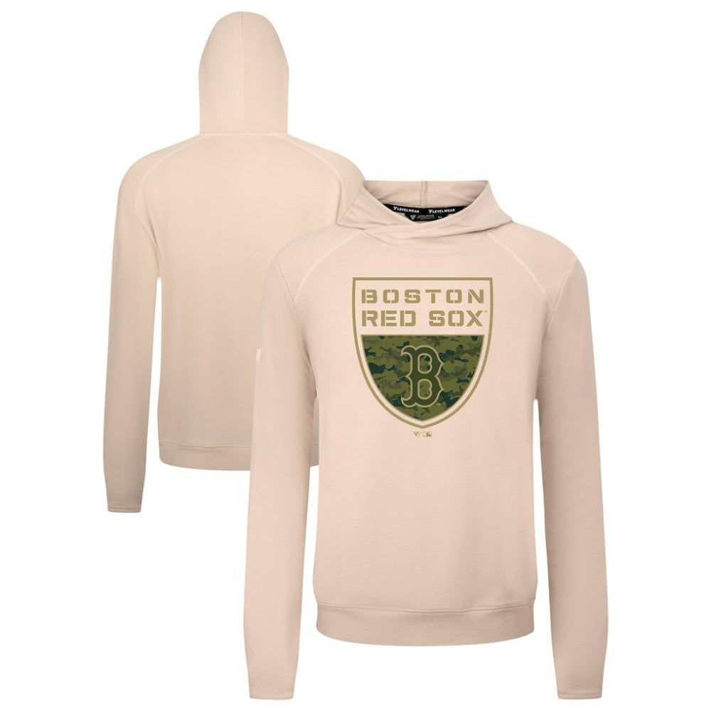 Boston Red Sox Levelwear Mandate Buckler Tri-Blend Pullover Hoodie - Khaki