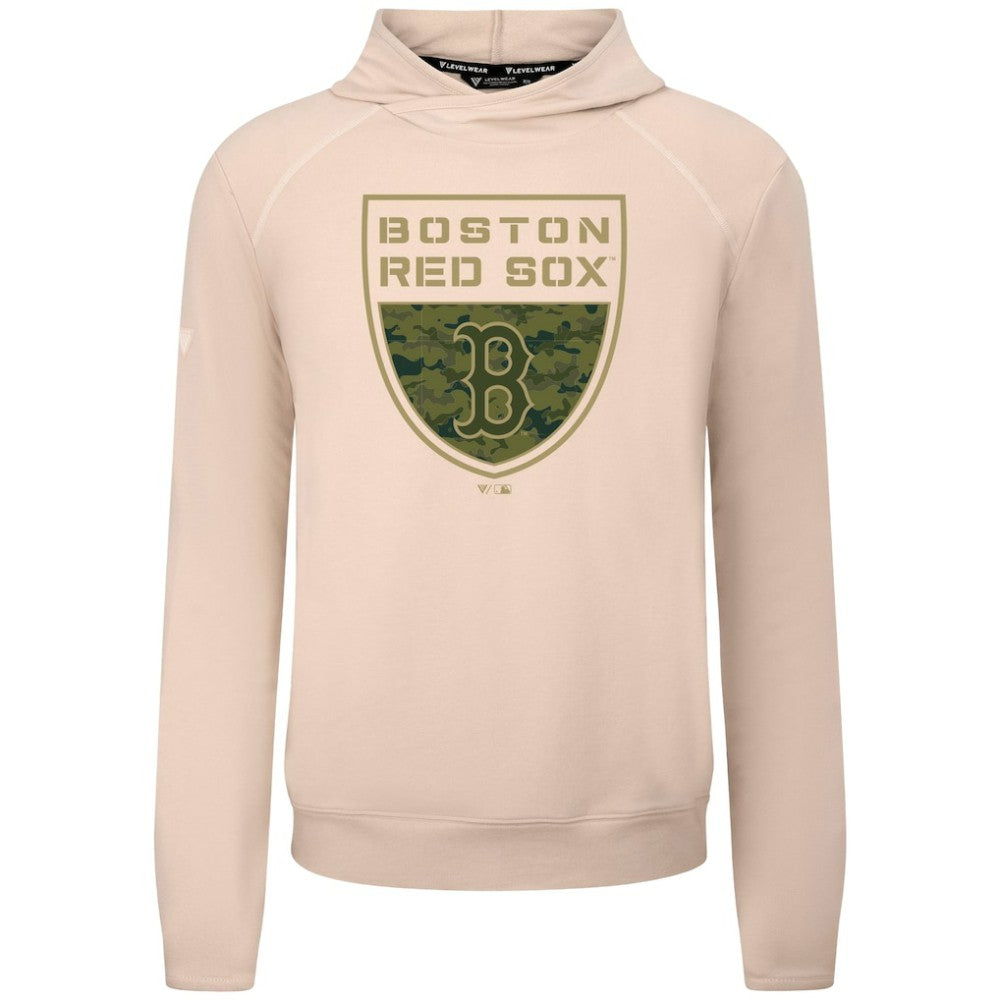 Boston Red Sox Levelwear Mandate Buckler Tri-Blend Pullover Hoodie - Khaki