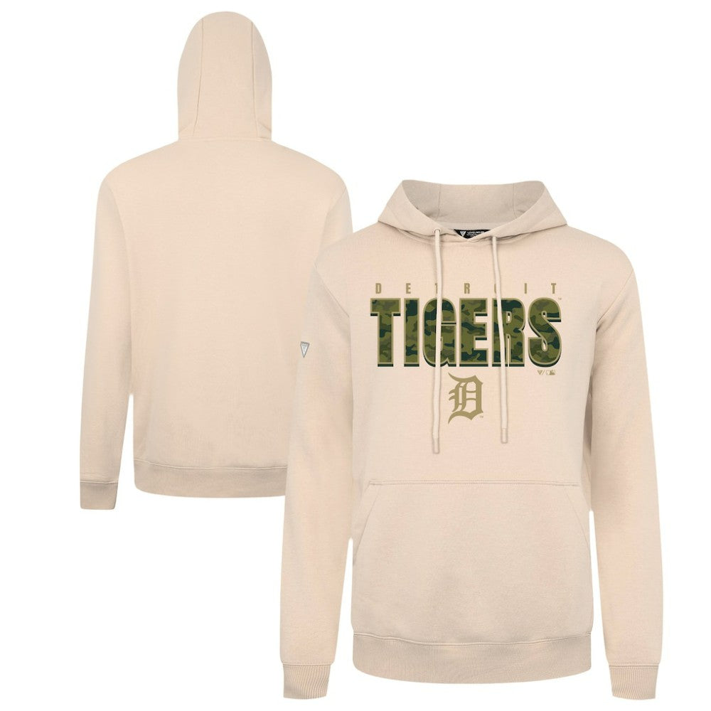Detroit Tigers Levelwear Podium Protect Pullover Hoodie - Khaki
