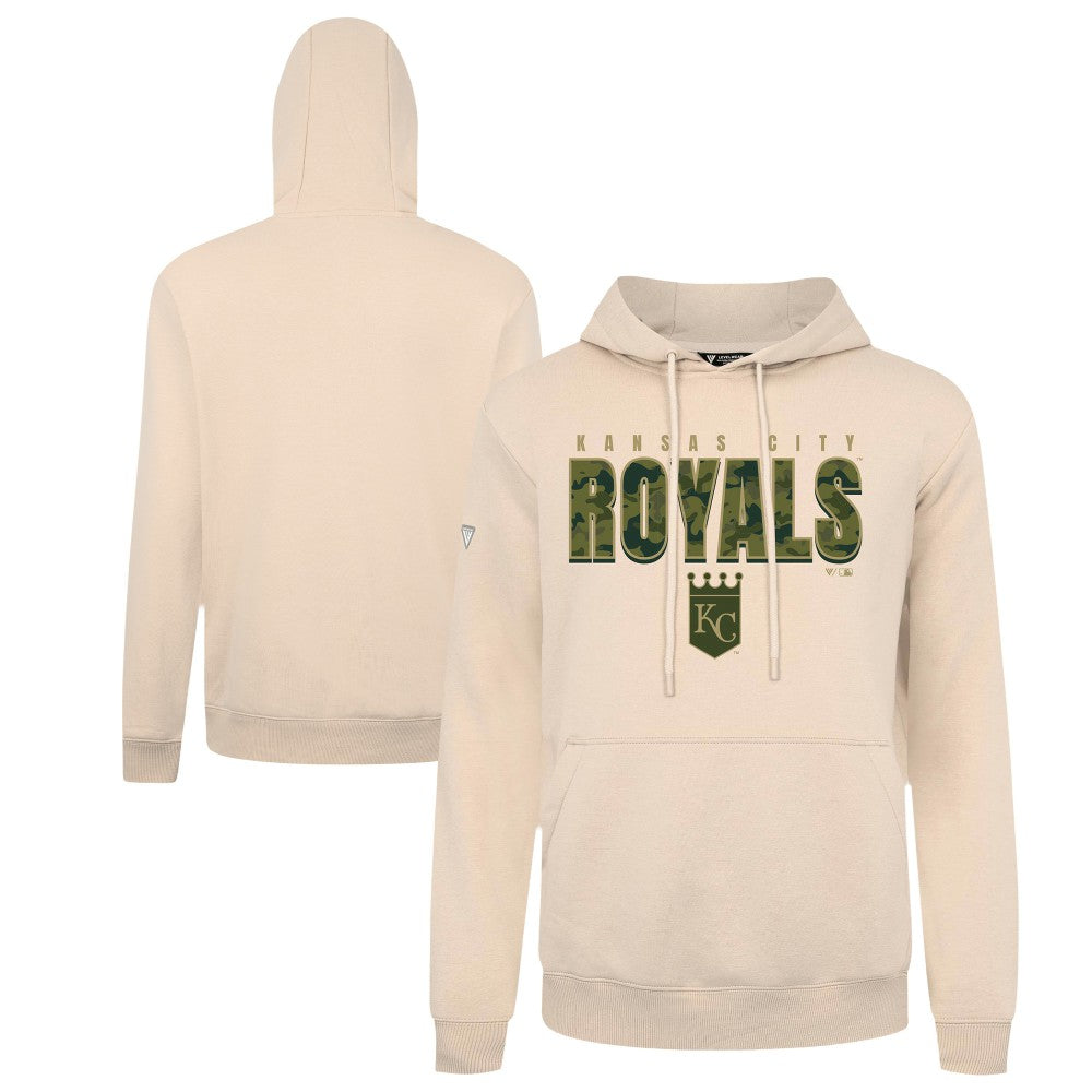 Kansas City Royals Levelwear Podium Protect Pullover Hoodie - Khaki