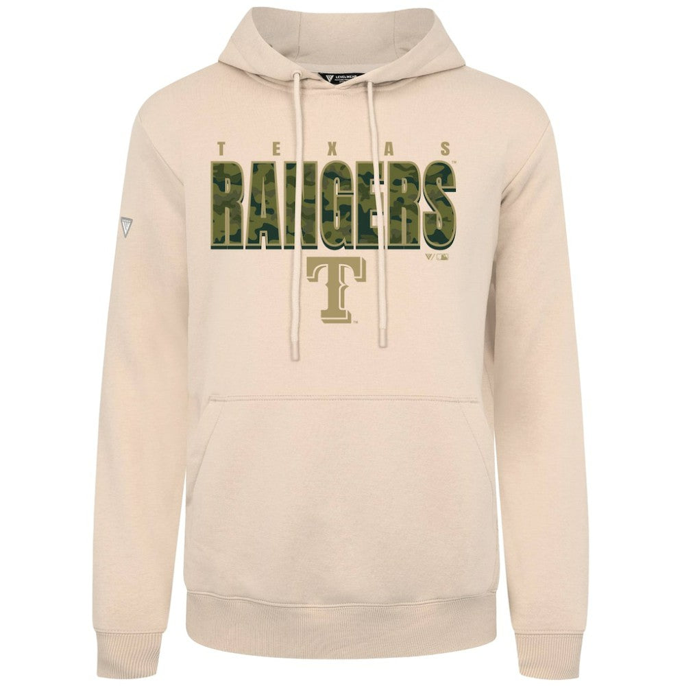 Texas Rangers Levelwear Podium Protect Pullover Hoodie - Khaki
