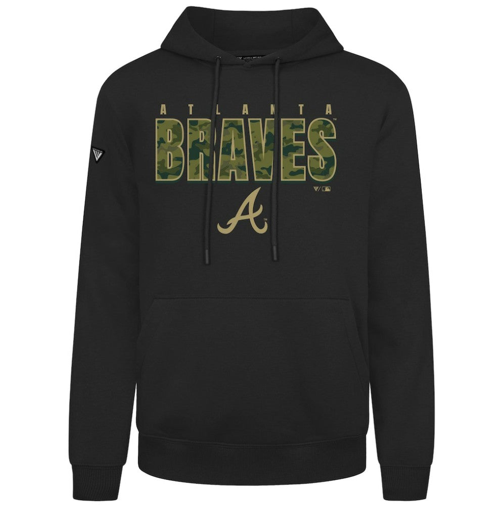 Atlanta Braves Levelwear Podium Protect Pullover Hoodie - Black