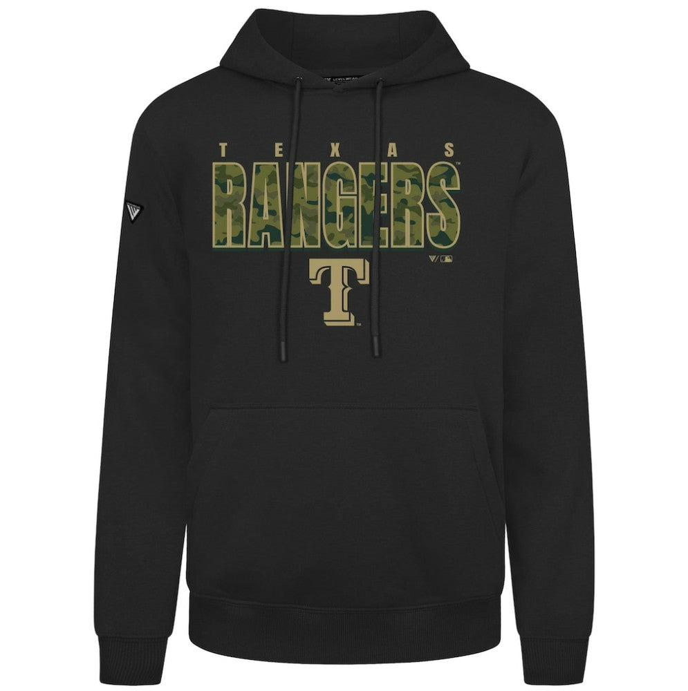 Texas Rangers Levelwear Podium Protect Pullover Hoodie - Black