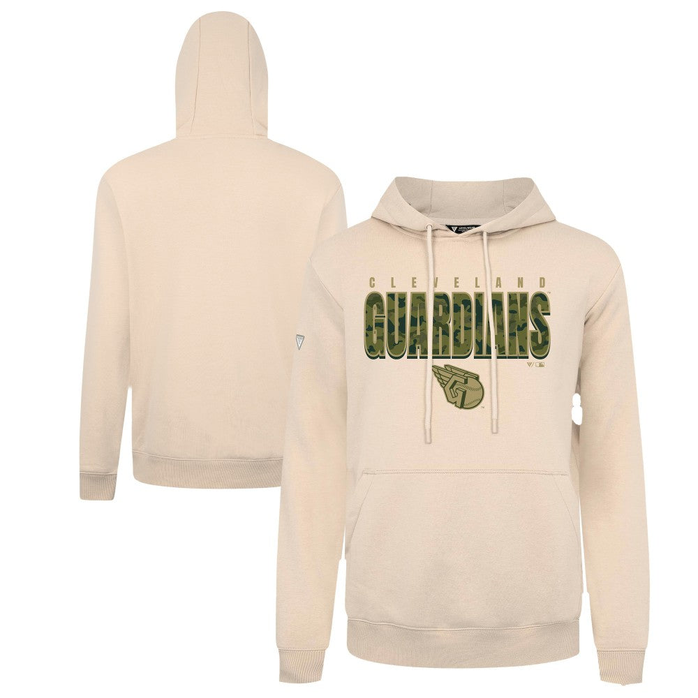Cleveland Guardians Levelwear Podium Protect Pullover Hoodie - Khaki