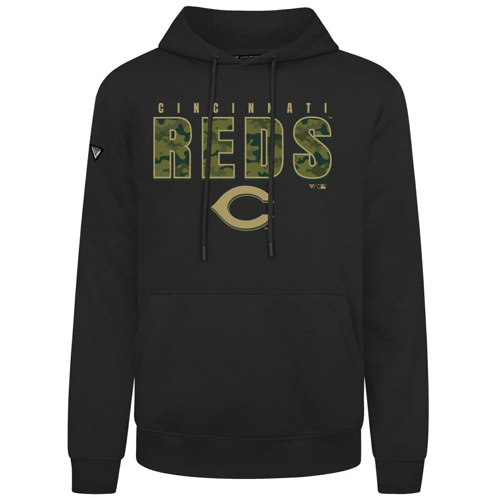 Cincinnati Reds Levelwear Podium Protect Pullover Hoodie - Black