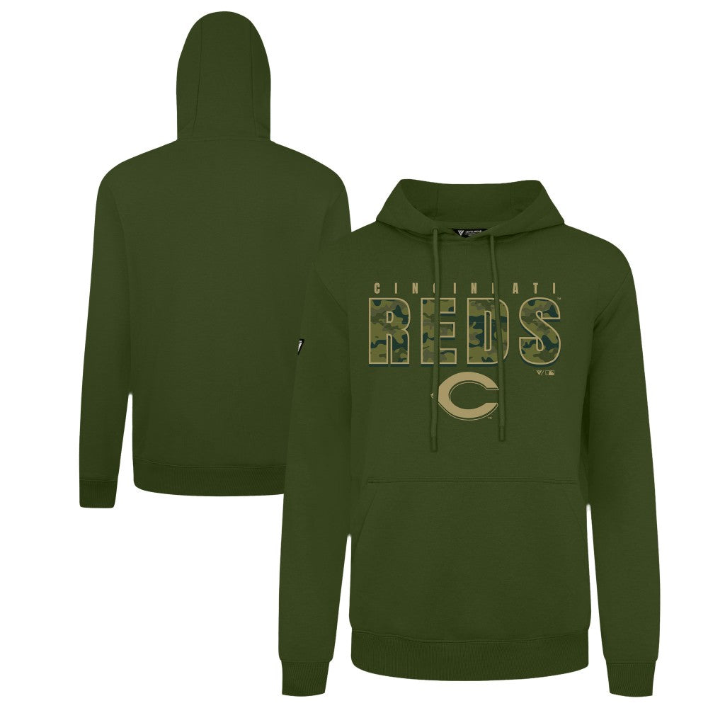 Cincinnati Reds Levelwear Podium Protect Pullover Hoodie - Green