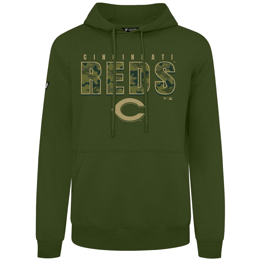 Cincinnati Reds Levelwear Podium Protect Pullover Hoodie - Green