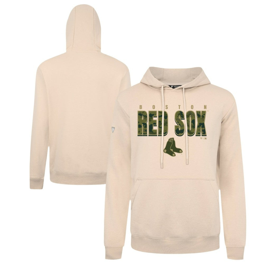 Boston Red Sox Levelwear Podium Protect Pullover Hoodie - Khaki