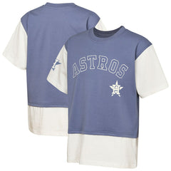 Houston Astros Outerstuff Youth Ultimate Pastels Premium Double Run T-Shirt - Navy/Cream