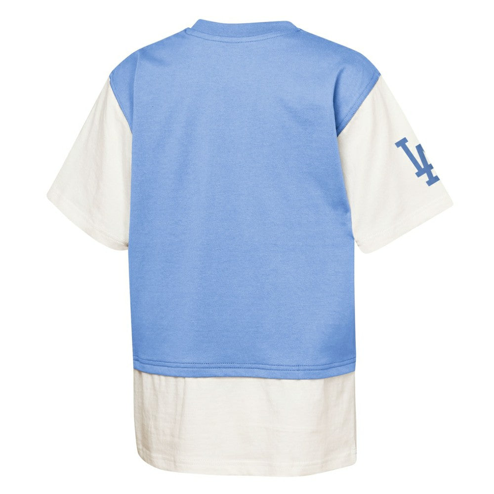 Los Angeles Dodgers Outerstuff Youth Ultimate Pastels Premium Double Run T-Shirt - Royal/Cream