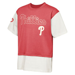Philadelphia Phillies Outerstuff Youth Ultimate Pastels Premium Double Run T-Shirt - Red/Cream