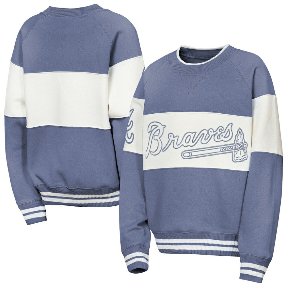 Atlanta Braves Outerstuff Youth Ultimate Pastels On Base Sweatshirt - Blue