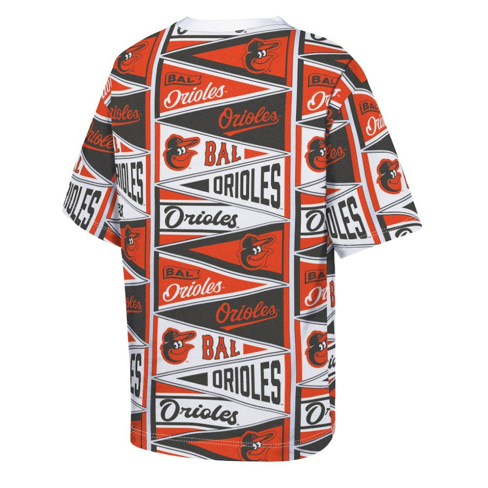 Baltimore Orioles Outerstuff Youth All-Over Pennant T-Shirt - Orange