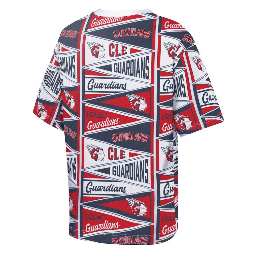 Cleveland Guardians Outerstuff Youth All-Over Pennant T-Shirt - Red