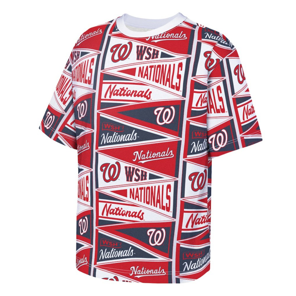 Washington Nationals Outerstuff Youth All-Over Pennant T-Shirt - Red