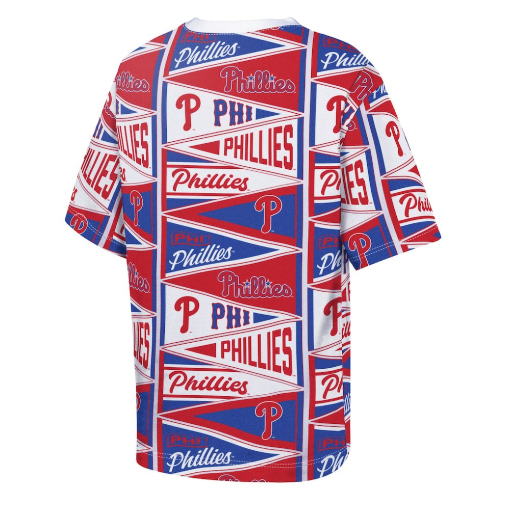 Philadelphia Phillies Outerstuff Youth All-Over Pennant T-Shirt - Red