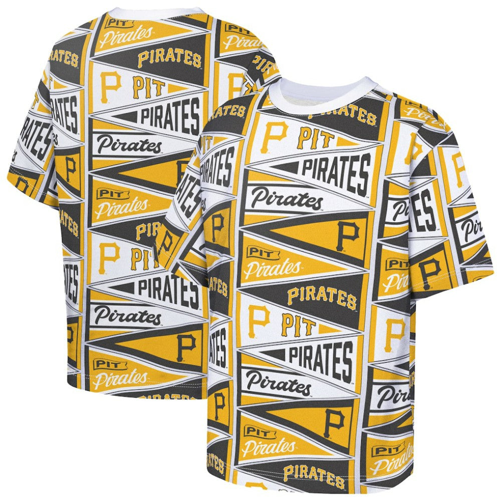 Pittsburgh Pirates Outerstuff Youth All-Over Pennant T-Shirt - Yellow