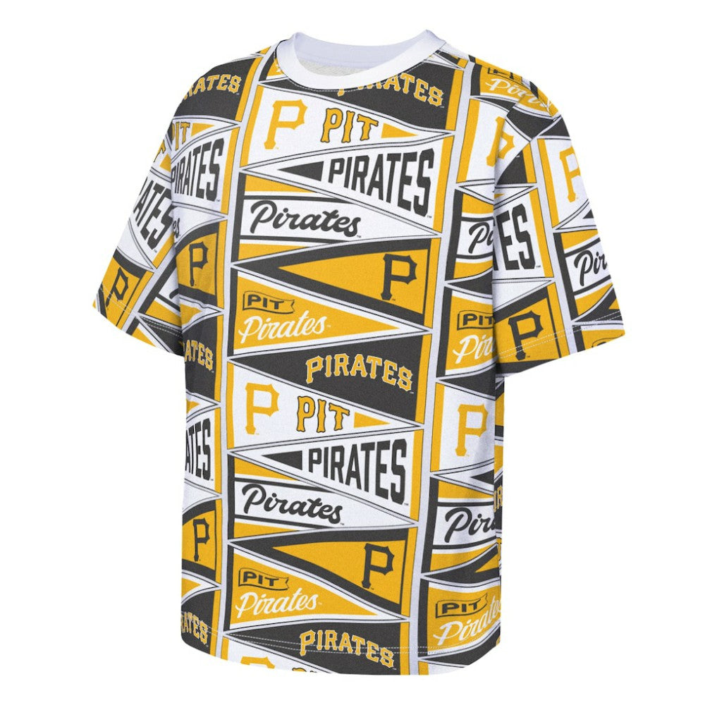 Pittsburgh Pirates Outerstuff Youth All-Over Pennant T-Shirt - Yellow