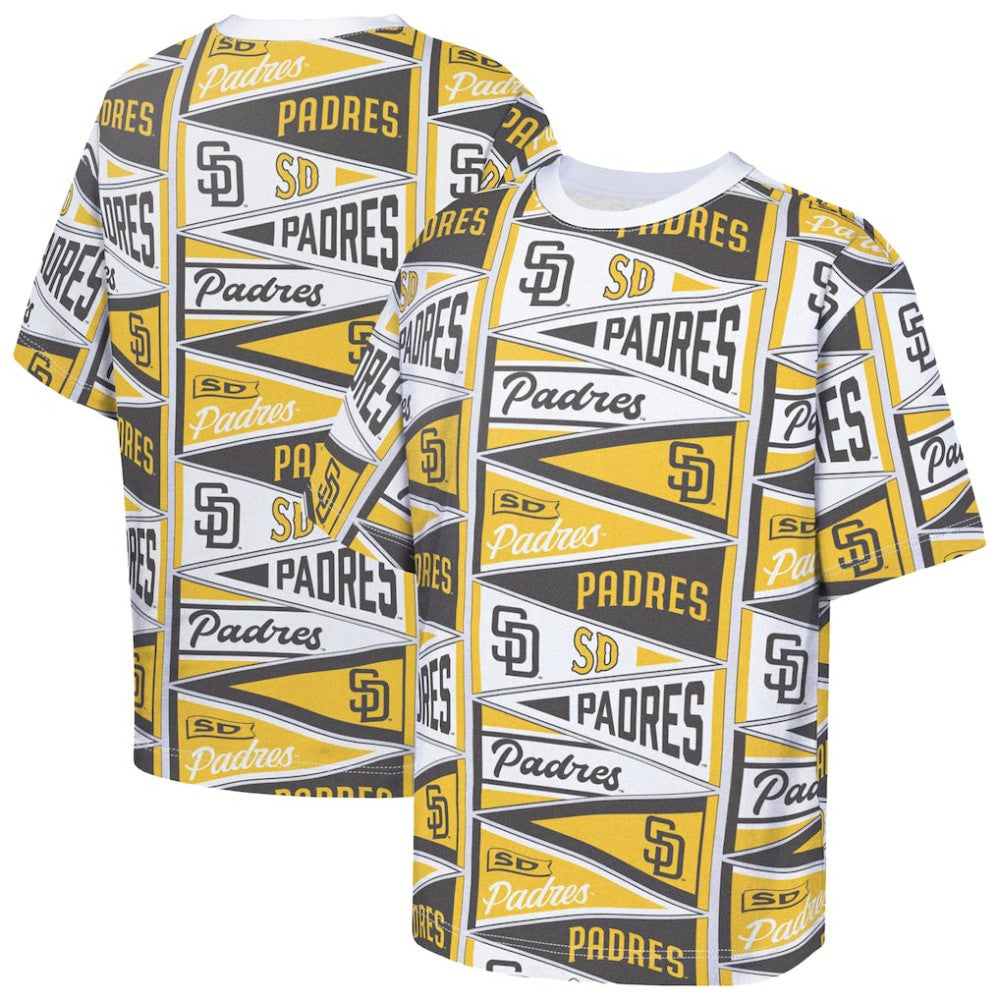 San Diego Padres Outerstuff Youth All-Over Pennant T-Shirt - Yellow