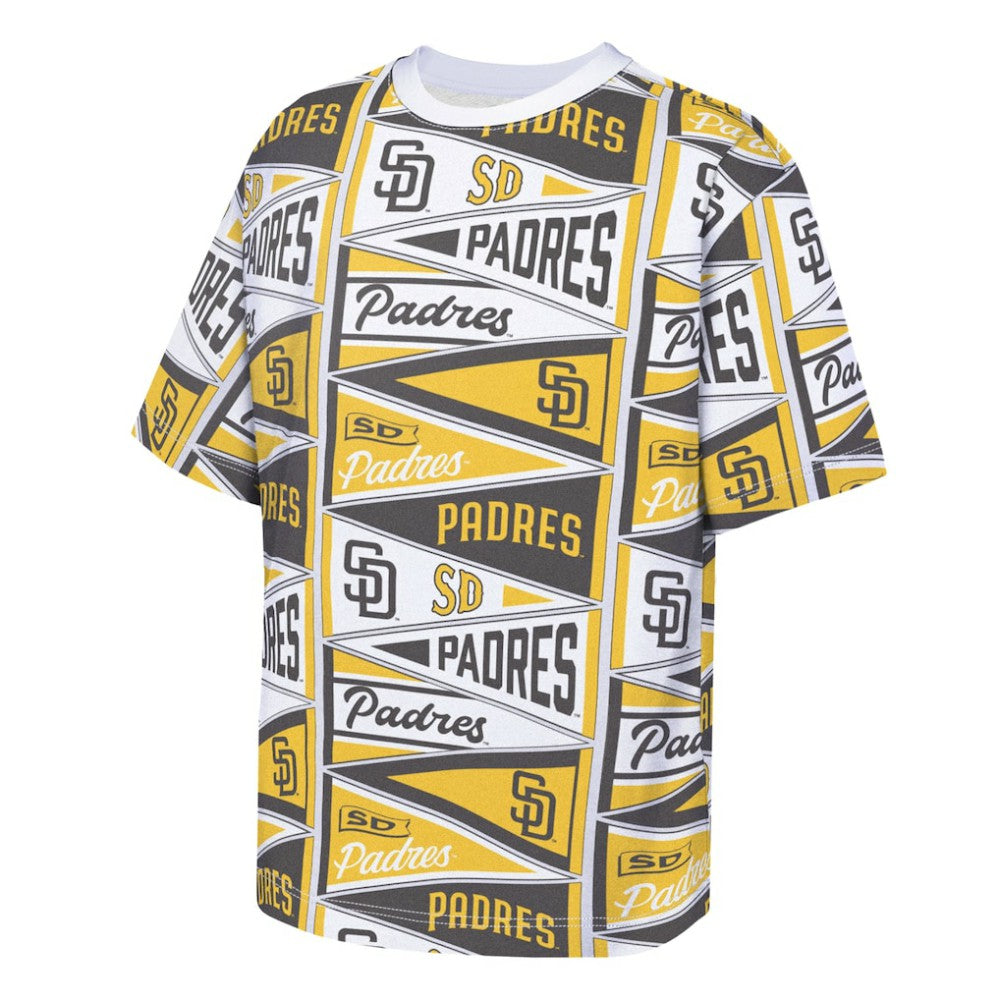 San Diego Padres Outerstuff Youth All-Over Pennant T-Shirt - Yellow