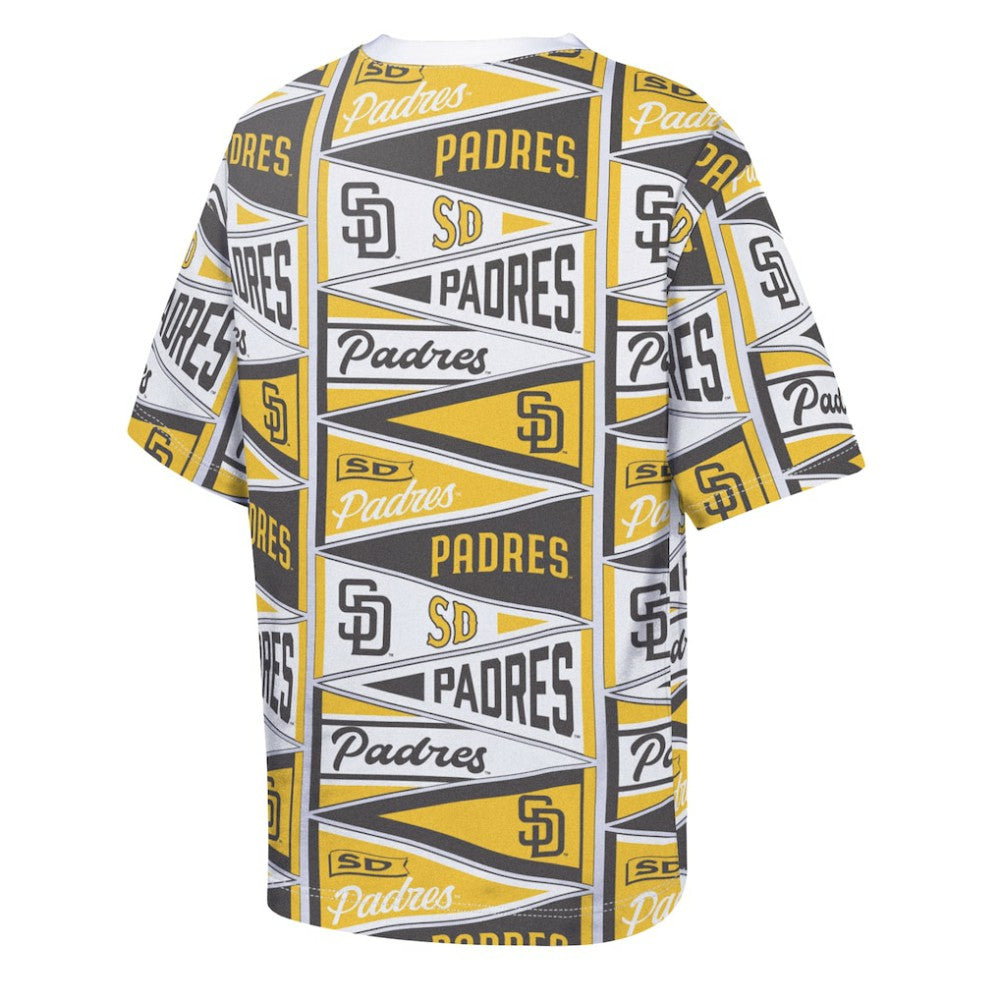 San Diego Padres Outerstuff Youth All-Over Pennant T-Shirt - Yellow