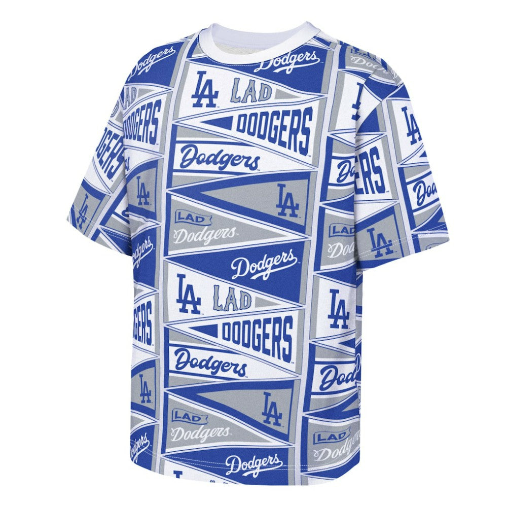 Los Angeles Dodgers Outerstuff Youth All-Over Pennant T-Shirt - Blue