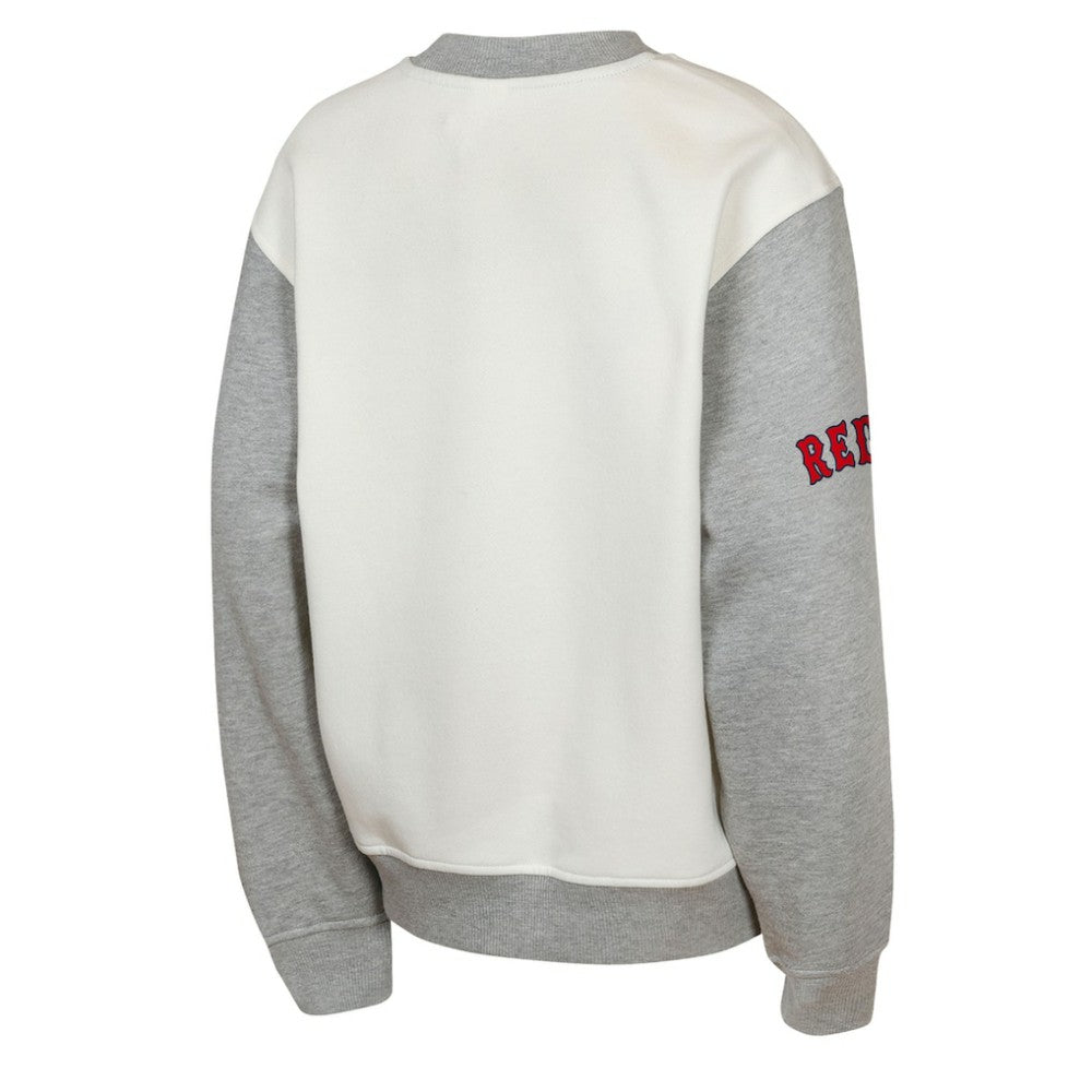 Boston Red Sox Outerstuff Youth Big League Power Hit Fleece Sweatshirt - Cream/Gray