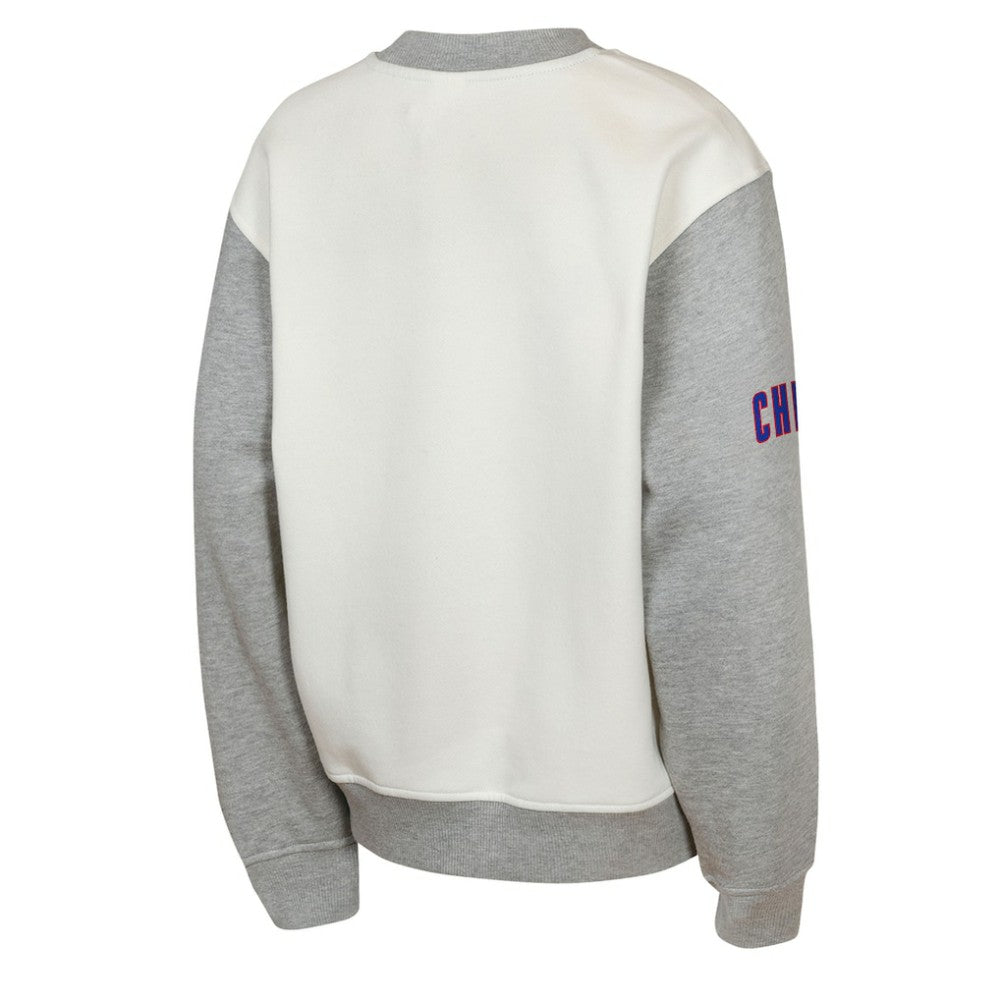 Chicago Cubs Outerstuff Youth Big League Power Hit Fleece Sweatshirt - Cream/Gray