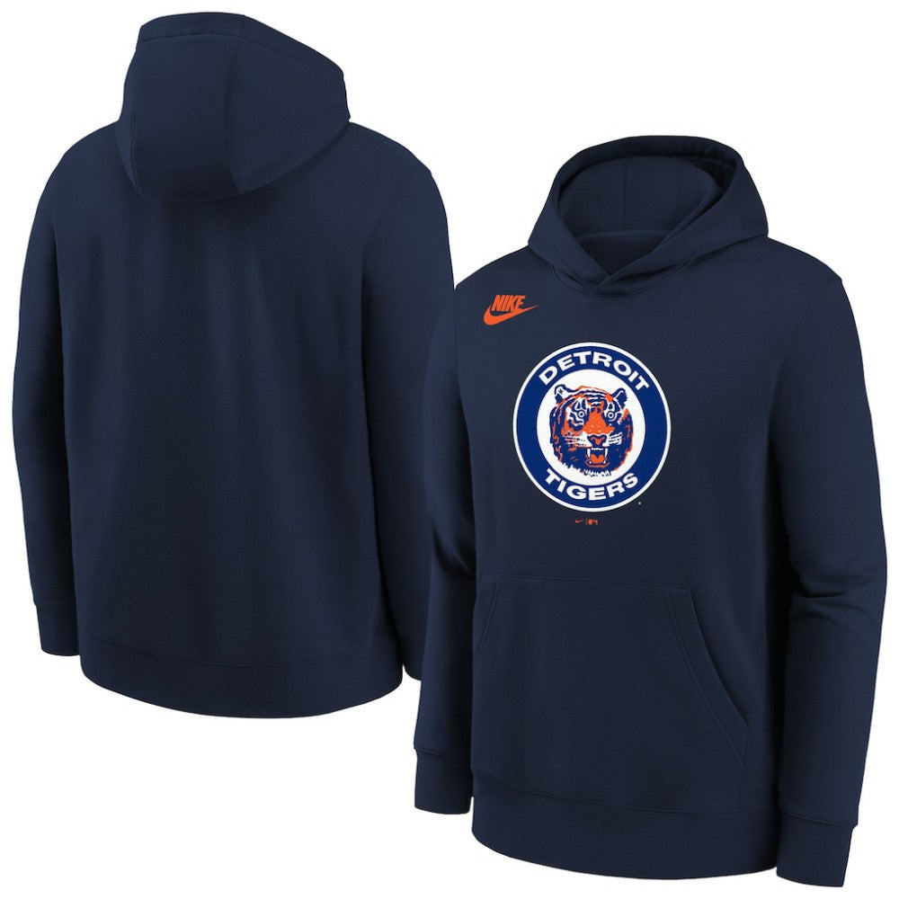 Detroit Tigers Youth Club Fleece Hoodie - Athletic Navy | Nike
