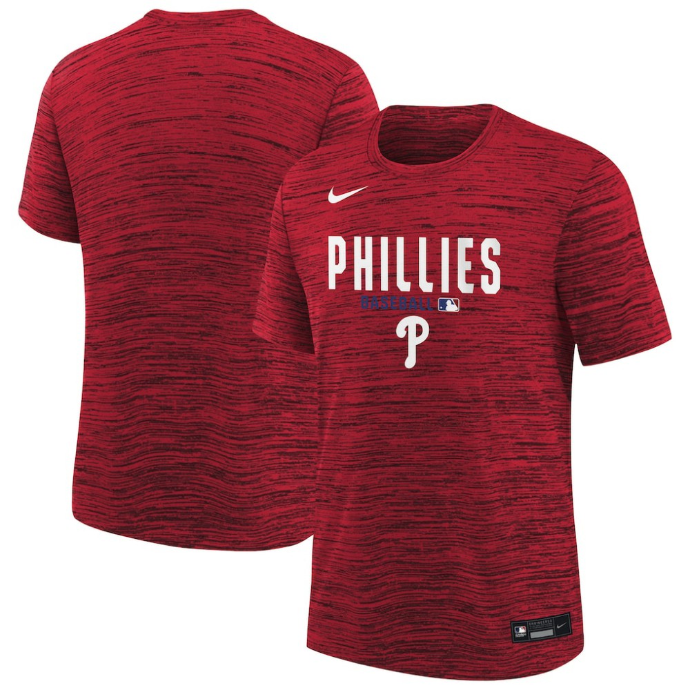 Philadelphia Phillies Youth Authentic Collection Velocity Dri-FIT T-Shirt - Red | Nike