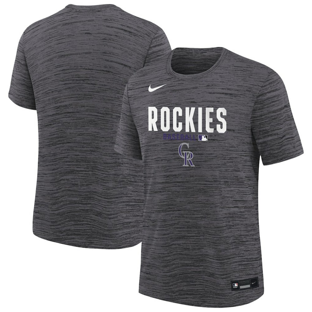 Colorado Rockies Youth Authentic Collection Velocity Dri-FIT T-Shirt - Black | Nike