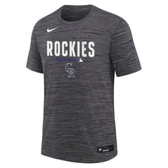 Colorado Rockies Youth Authentic Collection Velocity Dri-FIT T-Shirt - Black | Nike