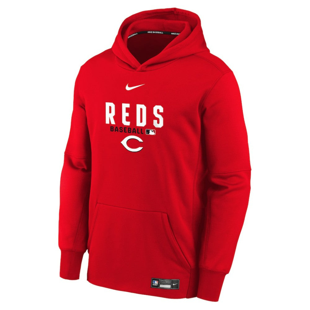 Cincinnati Reds Youth Authentic Collection Therma-FIT Hoodie - Red | Nike