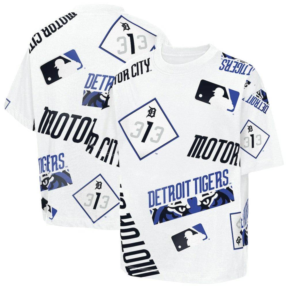 Detroit Tigers Outerstuff Youth Circus Catch T-Shirt - White