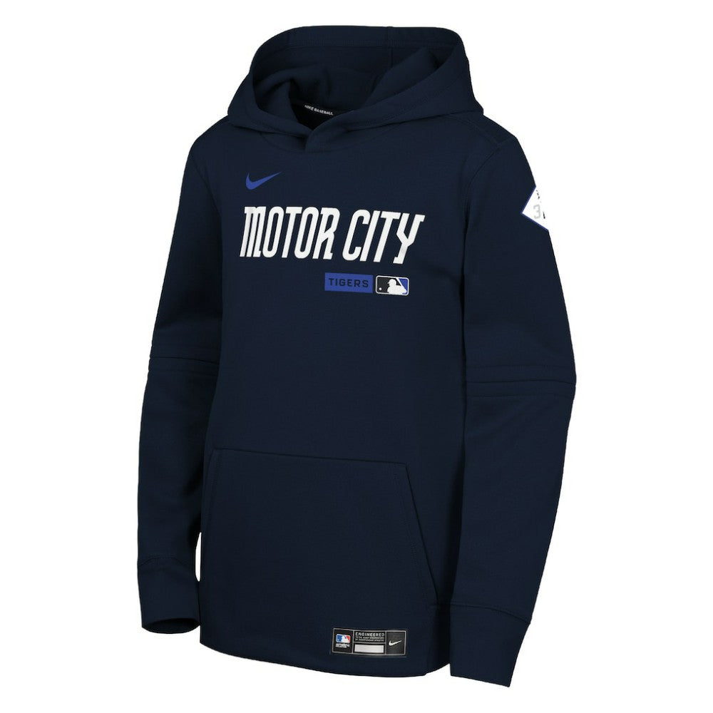 Detroit Tigers Youth Authentic Collection City Connect Therma-FIT Hoodie - Navy | Nike