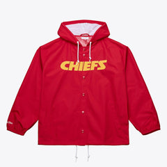 NFL Kansas City Chiefs Coaches Full-Snap Hooded Windbreaker Jacket