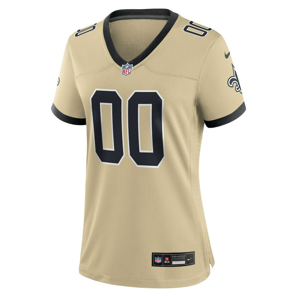 NFL New Orleans Saints Women's Gameday Golds Alternate Custom Game Jersey