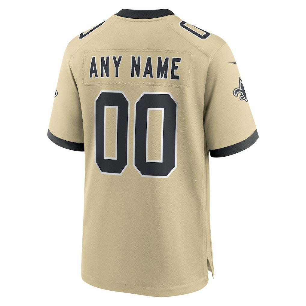 NFL New Orleans Saints Youth Gameday Golds Alternate Custom Game Jersey