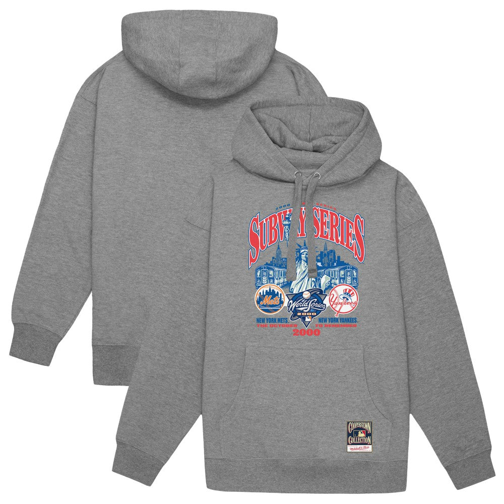 New York Yankees vs. New York Mets 2000 World Series Pullover Hoodie - Heather Gray | Mitchell & Ness