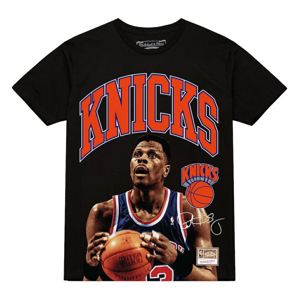 Patrick Ewing New York Knicks Hardwood Classics Player Arch T-Shirt - Black | Mitchell & Ness discount