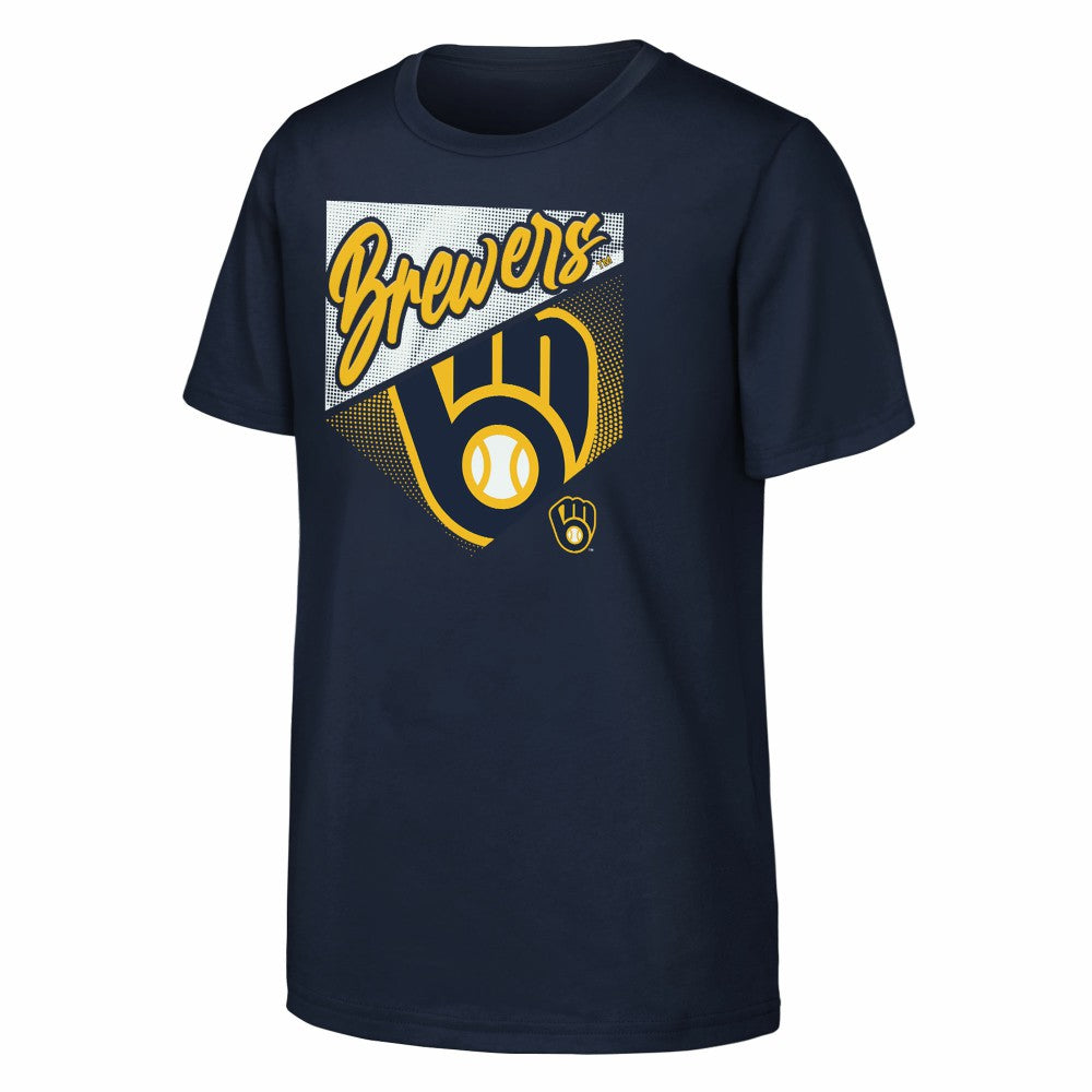 Milwaukee Brewers Outerstuff Youth Prime Plate T-Shirt - Navy
